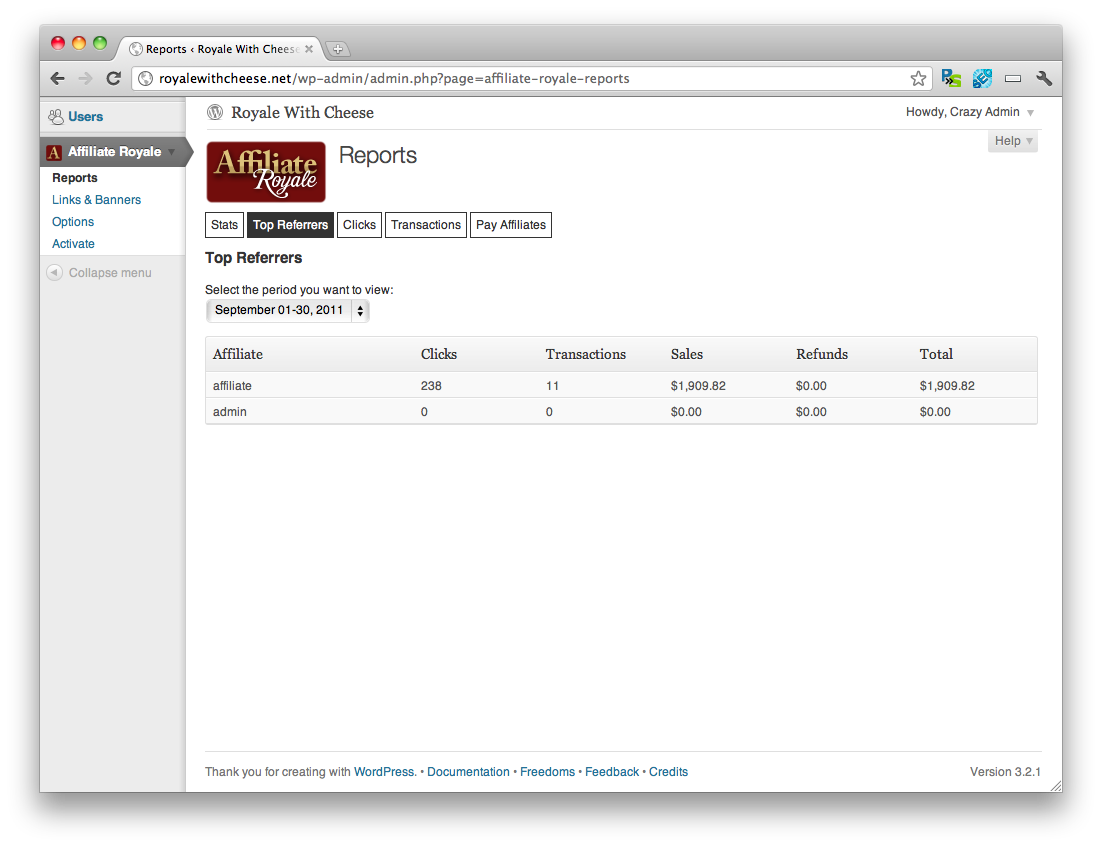 WordPress affiliate program plugin